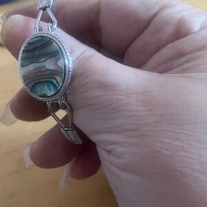 Silver Abalone Shell Bracelet